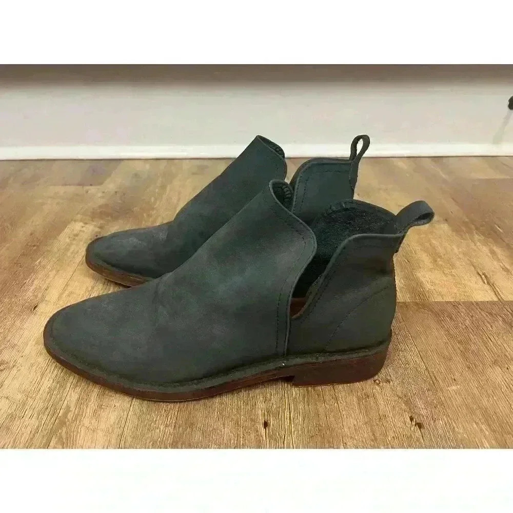 Charleston Shoe Company Federal Ankle Boots Blue Leather Suede Women's 7